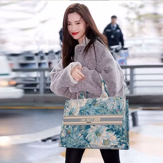 ファッショントート水墨画キャンバスバッグ、ジュートスプライシング付き